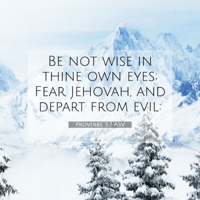 Picture 07 - Proverbs 3:7 ASV - Be not wise in thine own eyes; Fear Jehovah, and - Bible Verse Picture