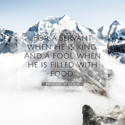 Picture 07 - Proverbs 30:22 ASV - For a servant when he is king; And a fool when he - Bible Verse Picture