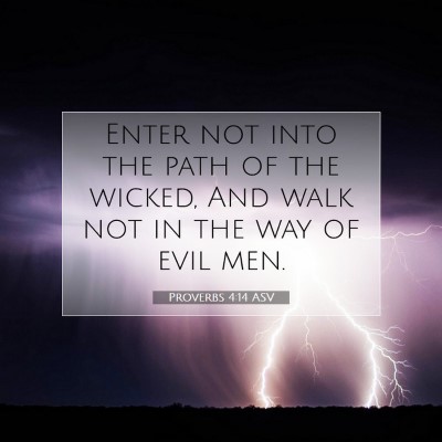 Picture 07 - Proverbs 4:14 ASV - Enter not into the path of the wicked, And walk - Bible Verse Picture