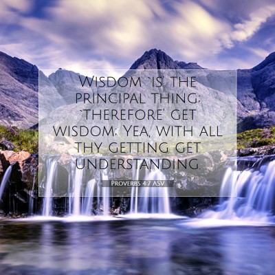 Picture 07 - Proverbs 4:7 ASV - Wisdom `is' the principal thing; `therefore' get - Bible Verse Picture