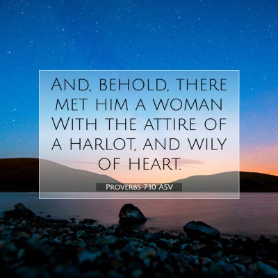 Picture 07 - Proverbs 7:10 ASV - And, behold, there met him a woman With the - Bible Verse Picture