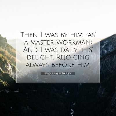 Picture 07 - Proverbs 8:30 ASV - Then I was by him, `as' a master workman; And I - Bible Verse Picture