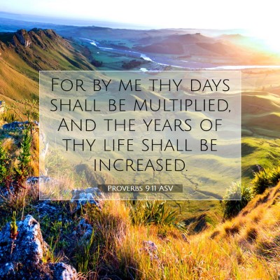 Picture 07 - Proverbs 9:11 ASV - For by me thy days shall be multiplied, And the - Bible Verse Picture