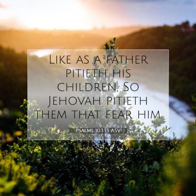 Picture 07 - Psalms 103:13 ASV - Like as a father pitieth his children, So Jehovah - Bible Verse Picture
