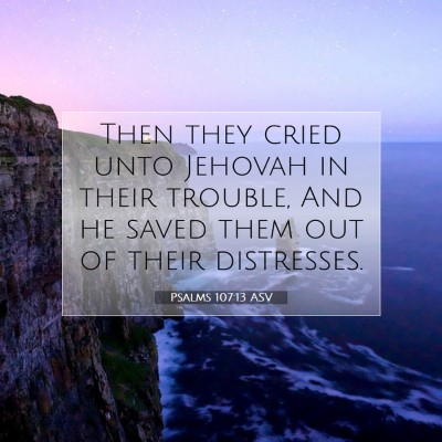 Picture 07 - Psalms 107:13 ASV - Then they cried unto Jehovah in their trouble, - Bible Verse Picture