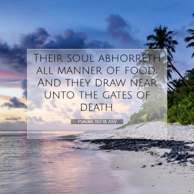 Picture 07 - Psalms 107:18 ASV - Their soul abhorreth all manner of food; And they - Bible Verse Picture