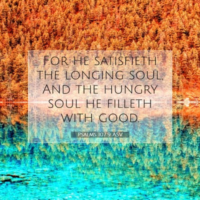 Picture 07 - Psalms 107:9 ASV - For he satisfieth the longing soul, And the - Bible Verse Picture