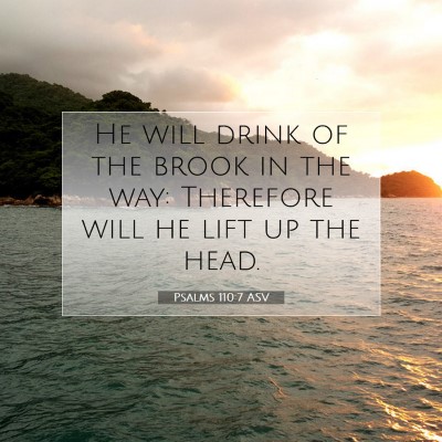 Picture 07 - Psalms 110:7 ASV - He will drink of the brook in the way: Therefore - Bible Verse Picture