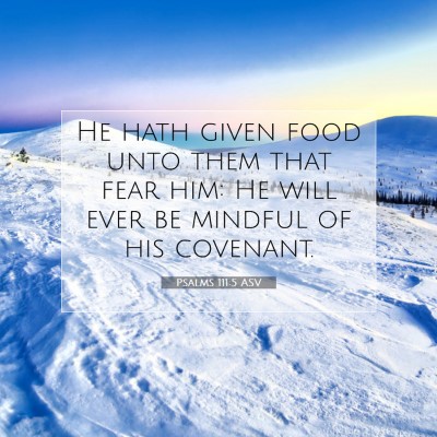 Picture 07 - Psalms 111:5 ASV - He hath given food unto them that fear him: He - Bible Verse Picture