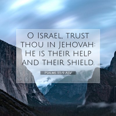 Picture 07 - Psalms 115:9 ASV - O Israel, trust thou in Jehovah: He is their help - Bible Verse Picture