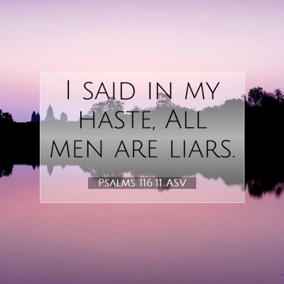 Picture 07 - Psalms 116:11 ASV - I said in my haste, All men are - Bible Verse Picture