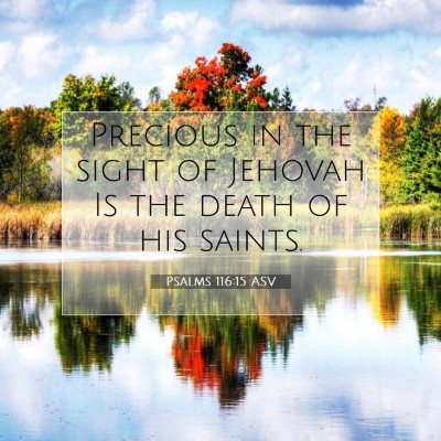 Picture 07 - Psalms 116:15 ASV - Precious in the sight of Jehovah Is the death of - Bible Verse Picture