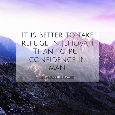 Picture 07 - Psalms 118:8 ASV - It is better to take refuge in Jehovah Than to - Bible Verse Picture