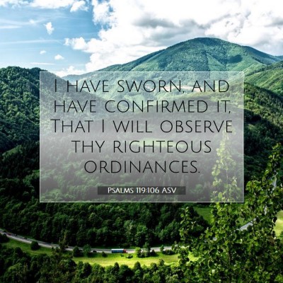 Picture 07 - Psalms 119:106 ASV - I have sworn, and have confirmed it, That I will - Bible Verse Picture