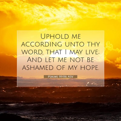 Picture 07 - Psalms 119:116 ASV - Uphold me according unto thy word, that I may - Bible Verse Picture