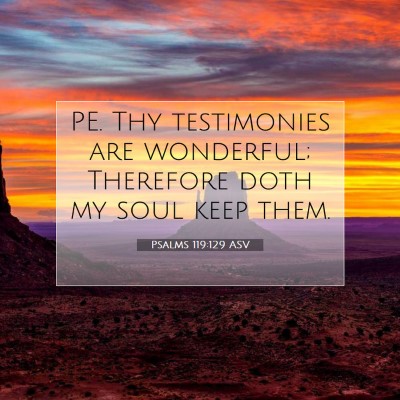 Picture 07 - Psalms 119:129 ASV - PE. Thy testimonies are wonderful; Therefore doth - Bible Verse Picture