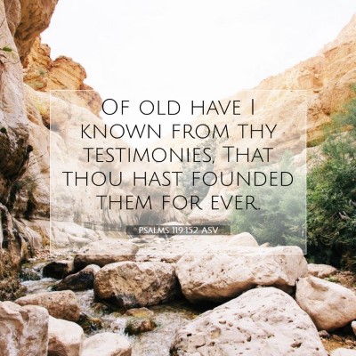 Picture 07 - Psalms 119:152 ASV - Of old have I known from thy testimonies, That - Bible Verse Picture