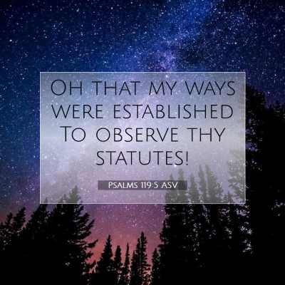 Picture 07 - Psalms 119:5 ASV - Oh that my ways were established To observe thy - Bible Verse Picture