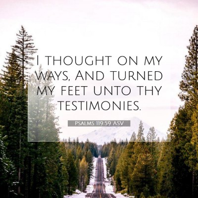 Picture 07 - Psalms 119:59 ASV - I thought on my ways, And turned my feet unto thy - Bible Verse Picture