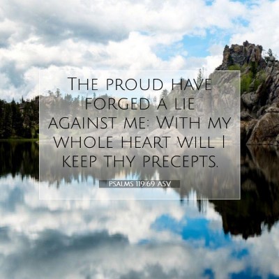 Picture 07 - Psalms 119:69 ASV - The proud have forged a lie against me: With my - Bible Verse Picture