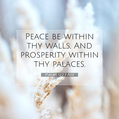 Picture 07 - Psalms 122:7 ASV - Peace be within thy walls, And prosperity within - Bible Verse Picture