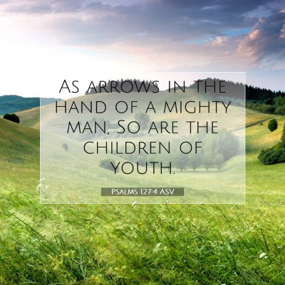 Picture 07 - Psalms 127:4 ASV - As arrows in the hand of a mighty man, So are the - Bible Verse Picture