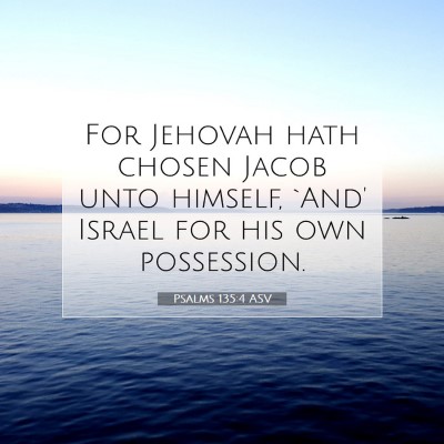 Picture 07 - Psalms 135:4 ASV - For Jehovah hath chosen Jacob unto himself, `And' - Bible Verse Picture