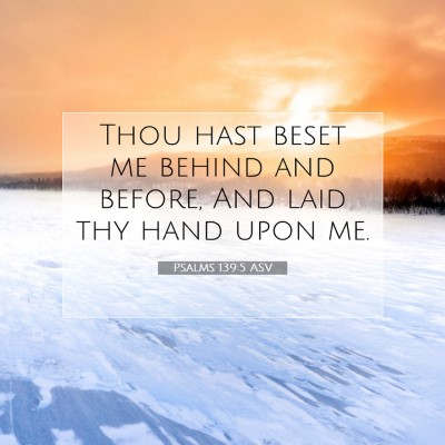 Picture 07 - Psalms 139:5 ASV - Thou hast beset me behind and before, And laid - Bible Verse Picture