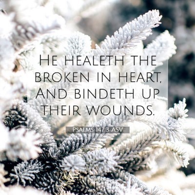 Picture 07 - Psalms 147:3 ASV - He healeth the broken in heart, And bindeth up - Bible Verse Picture
