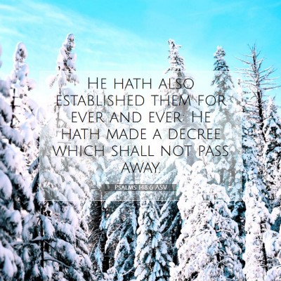 Picture 07 - Psalms 148:6 ASV - He hath also established them for ever and ever: - Bible Verse Picture