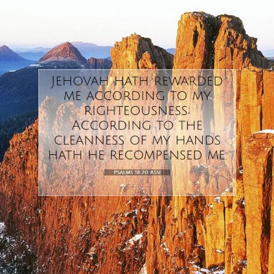 Picture 07 - Psalms 18:20 ASV - Jehovah hath rewarded me according to my - Bible Verse Picture