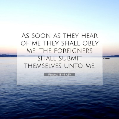 Picture 07 - Psalms 18:44 ASV - As soon as they hear of me they shall obey me; - Bible Verse Picture