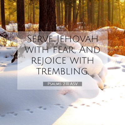 Picture 07 - Psalms 2:11 ASV - Serve Jehovah with fear, And rejoice with - Bible Verse Picture