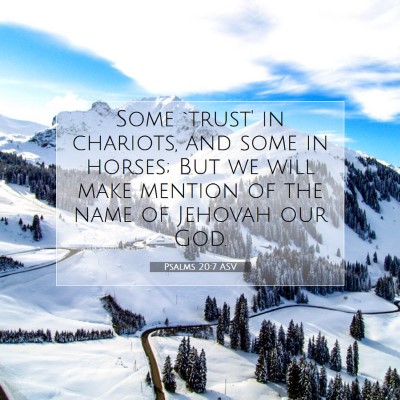 Picture 07 - Psalms 20:7 ASV - Some `trust' in chariots, and some in horses; But - Bible Verse Picture