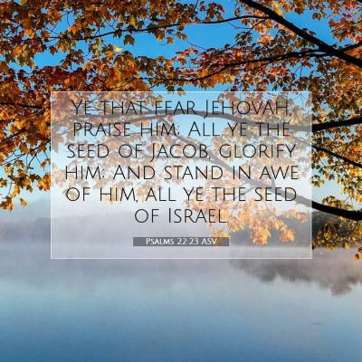 Picture 07 - Psalms 22:23 ASV - Ye that fear Jehovah, praise him; All ye the seed - Bible Verse Picture