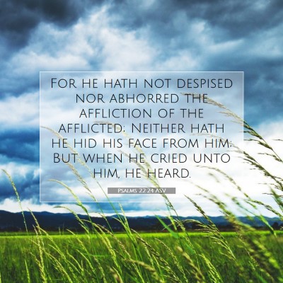 Picture 07 - Psalms 22:24 ASV - For he hath not despised nor abhorred the - Bible Verse Picture