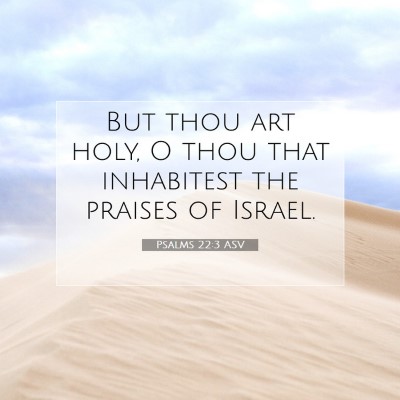 Picture 07 - Psalms 22:3 ASV - But thou art holy, O thou that inhabitest the - Bible Verse Picture