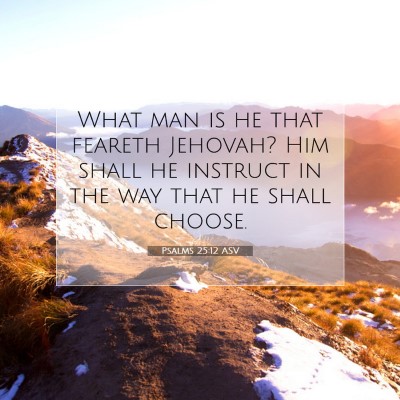 Picture 07 - Psalms 25:12 ASV - What man is he that feareth Jehovah? Him shall he - Bible Verse Picture