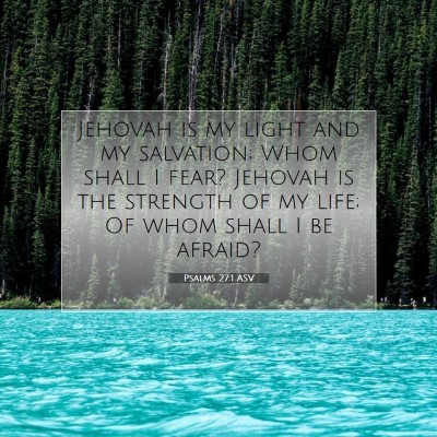 Picture 07 - Psalms 27:1 ASV - Jehovah is my light and my salvation; Whom shall - Bible Verse Picture