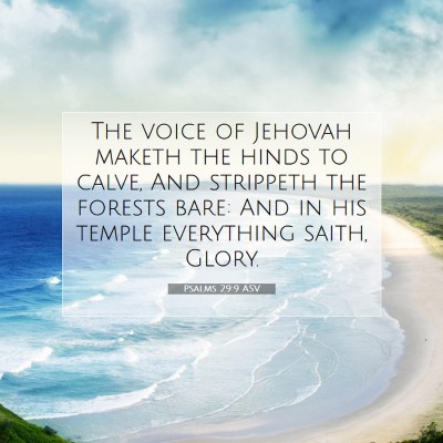 Picture 07 - Psalms 29:9 ASV - The voice of Jehovah maketh the hinds to calve, - Bible Verse Picture