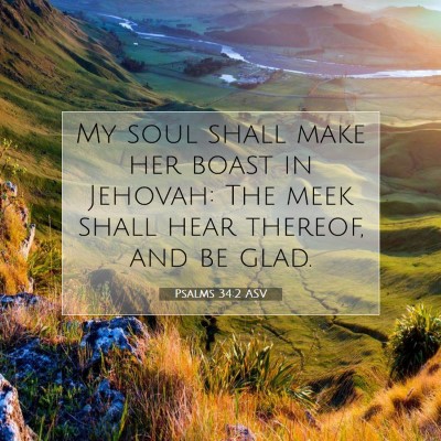 Picture 07 - Psalms 34:2 ASV - My soul shall make her boast in Jehovah: The meek - Bible Verse Picture