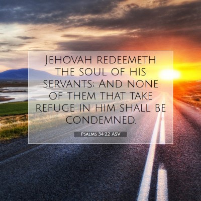 Picture 07 - Psalms 34:22 ASV - Jehovah redeemeth the soul of his servants; And - Bible Verse Picture