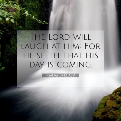 Picture 07 - Psalms 37:13 ASV - The Lord will laugh at him; For he seeth that his - Bible Verse Picture