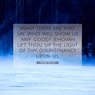 Picture 07 - Psalms 4:6 ASV - Many there are that say, Who will show us `any' - Bible Verse Picture