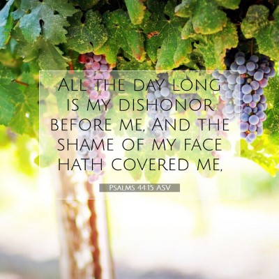 Picture 07 - Psalms 44:15 ASV - All the day long is my dishonor before me, And - Bible Verse Picture