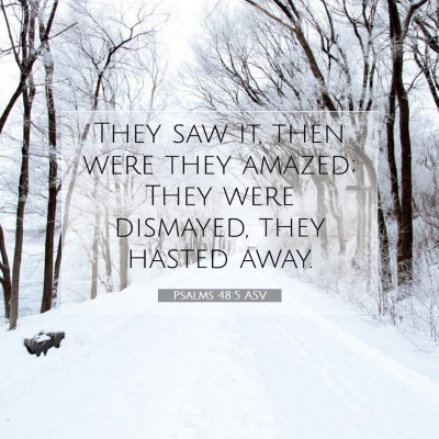 Picture 07 - Psalms 48:5 ASV - They saw it, then were they amazed; They were - Bible Verse Picture