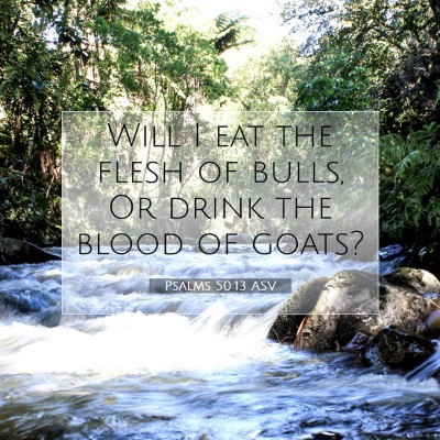 Picture 07 - Psalms 50:13 ASV - Will I eat the flesh of bulls, Or drink the blood - Bible Verse Picture