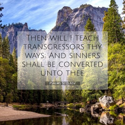 Picture 07 - Psalms 51:13 ASV - Then will I teach transgressors thy ways; And - Bible Verse Picture