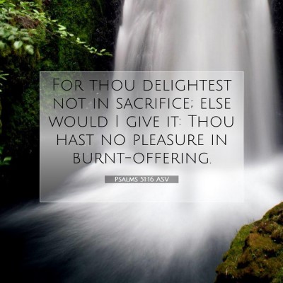 Picture 07 - Psalms 51:16 ASV - For thou delightest not in sacrifice; else would - Bible Verse Picture
