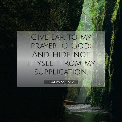 Picture 07 - Psalms 55:1 ASV - Give ear to my prayer, O God; And hide not - Bible Verse Picture